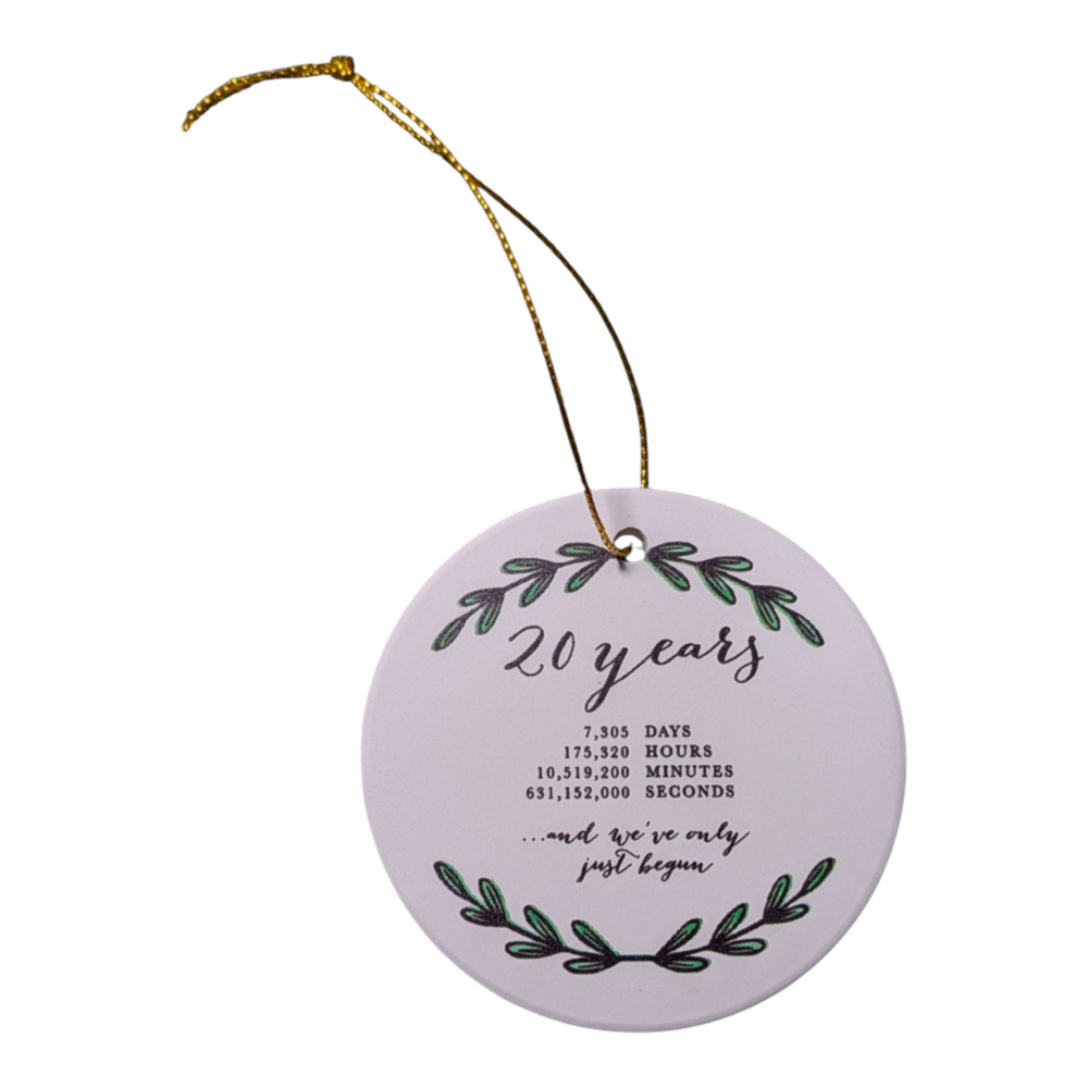 20 Year Anniversary - Ornament/Wall Hanging - Days, Hours, Minutes, Seconds